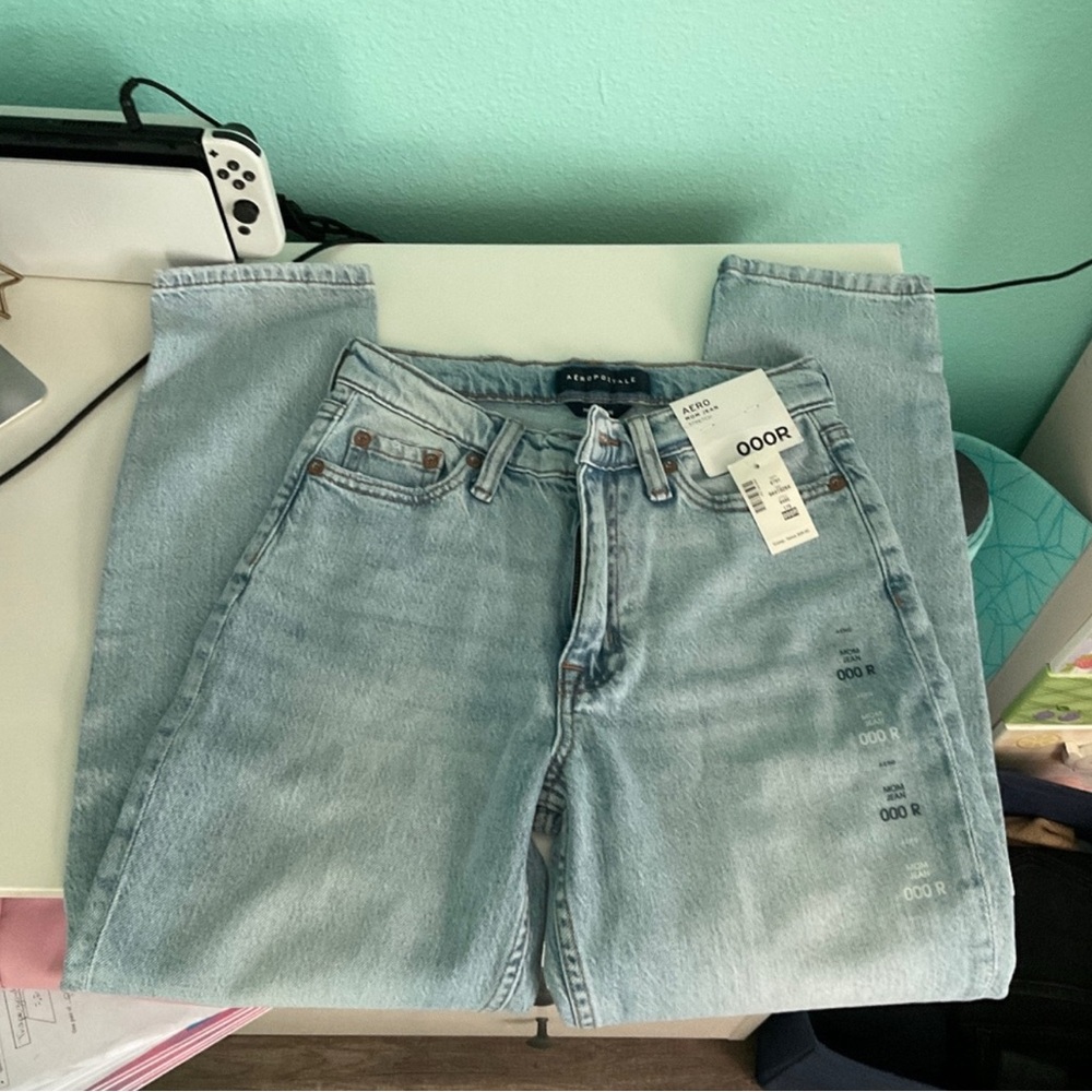 Aeropostale Blue Stretch Mom Jeans